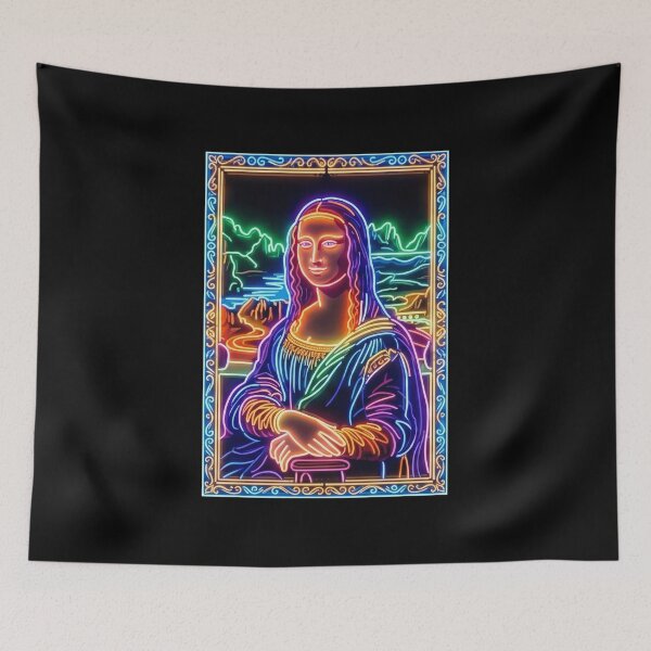 Item preview, Iconic Mona Lisa Neon Light Portrait Design designed and sold by Terry Bain.