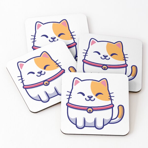 Item preview, Chubby White Cat with Collar and Bell designed and sold by Stephan B 	 Faber.