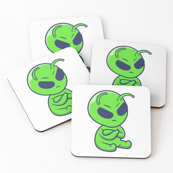 Item preview, Cute Grumpy Green Alien Cartoon designed and sold by Stephan B 	 Faber.