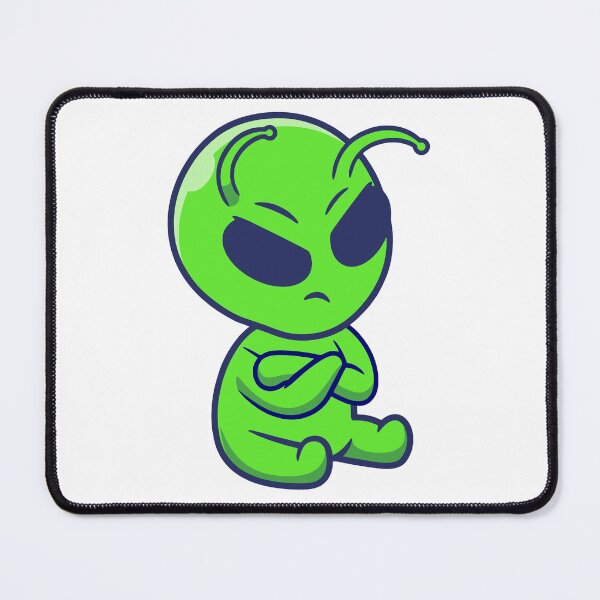 Item preview, Cute Grumpy Green Alien Cartoon designed and sold by Stephan B Faber.