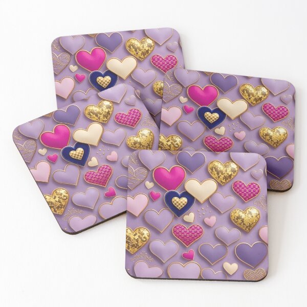 Item preview, Glamorous Hearts with Gold & Sparkle Textures designed and sold by Good Vibes .