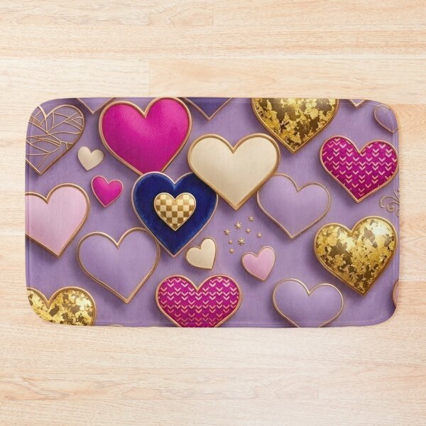 Item preview, Glamorous Hearts with Gold & Sparkle Textures designed and sold by Good Vibes .