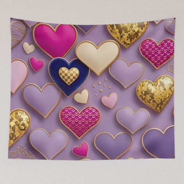 Item preview, Glamorous Hearts with Gold & Sparkle Textures designed and sold by Good Vibes .