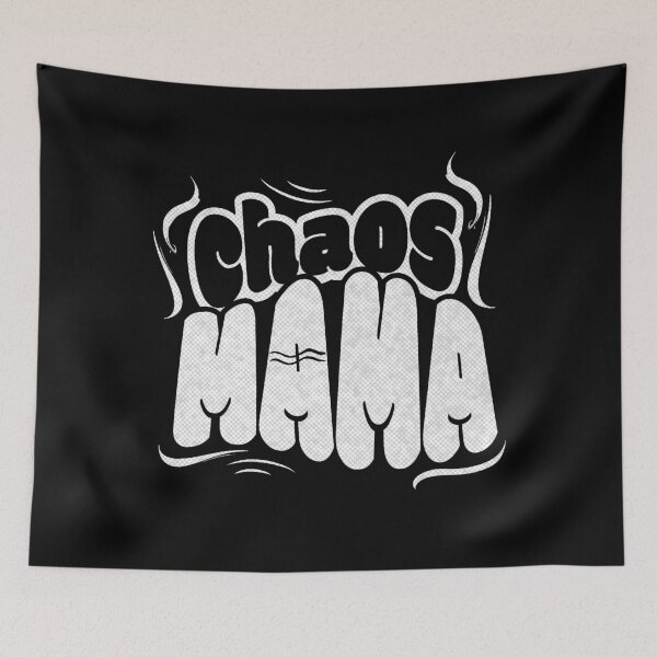 Item preview, Funky Chaos Mama Graffiti Bubble Typography Black White designed and sold by TackyTime.