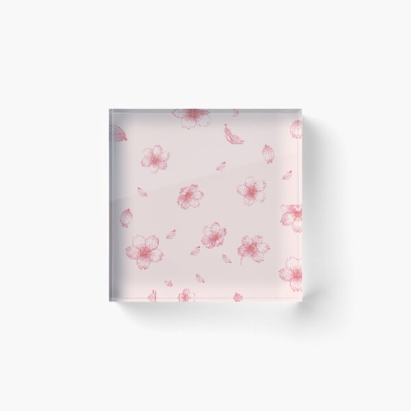Item preview, Pink Pixel Cherry Blossom Sakura Pattern designed and sold by matchudaarts.