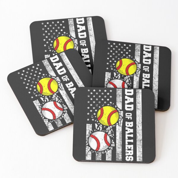 Item preview, Dad of Ballers Funny USA Flag Baseball Softball Dad Pullover Hoodie designed and sold by CriseldaBruning.