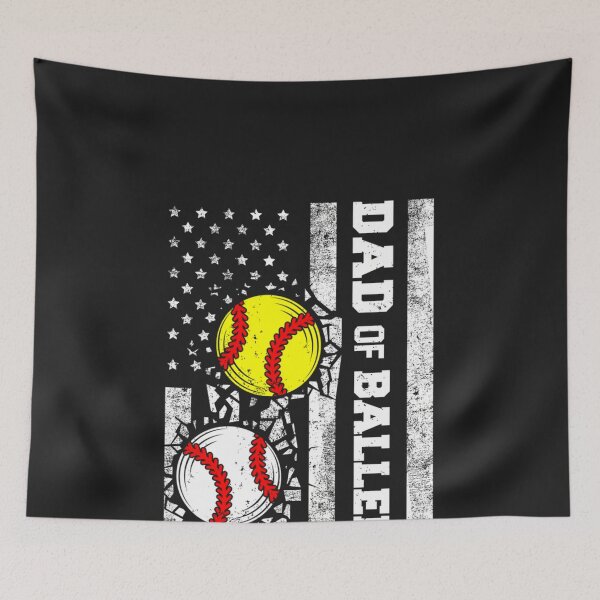 Item preview, Dad of Ballers Funny USA Flag Baseball Softball Dad Pullover Hoodie designed and sold by CriseldaBruning.