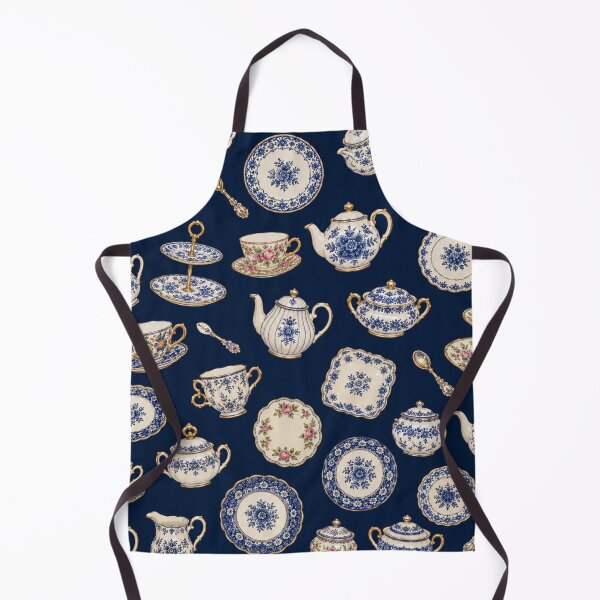 Item preview, Navy Blue Vintage Tea Party  designed and sold by Chicken Dinner Studio.