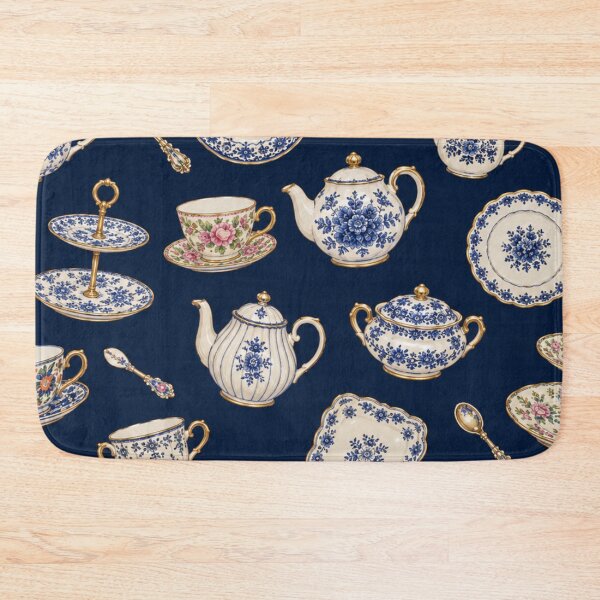 Item preview, Navy Blue Vintage Tea Party  designed and sold by Chicken Dinner Studio.