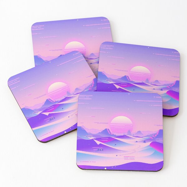 Item preview, Retro Synthwave Landscape - Neon Sunset and Purple Sky designed and sold by Tama-sirth.