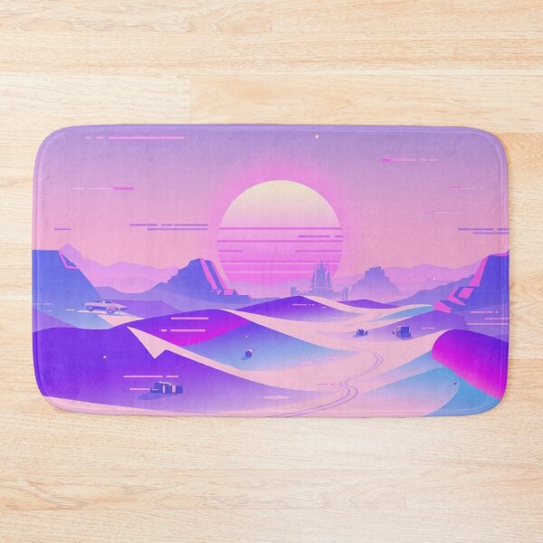 Item preview, Retro Synthwave Landscape - Neon Sunset and Purple Sky designed and sold by Tama-sirth.