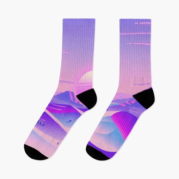 Item preview, Retro Synthwave Landscape - Neon Sunset and Purple Sky designed and sold by Tama-sirth.