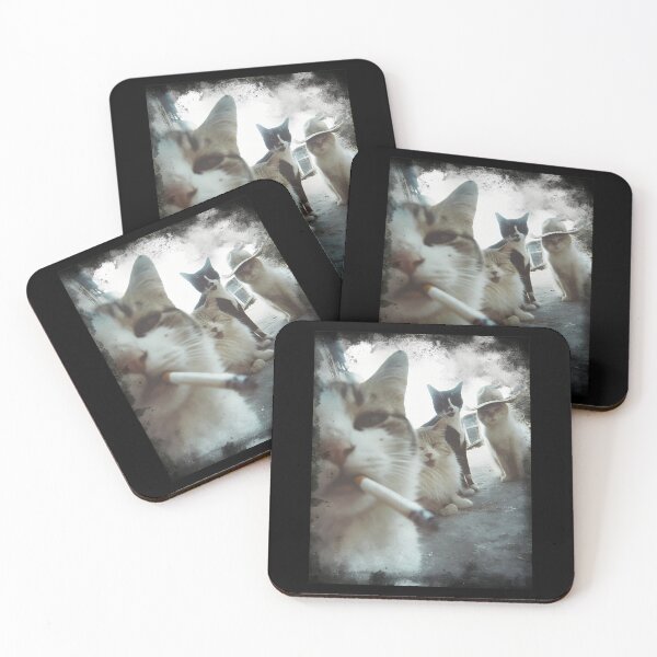 Item preview, Grungy Cats Smoking Cowboy Hat Retro Tee designed and sold by StranHabesre51.