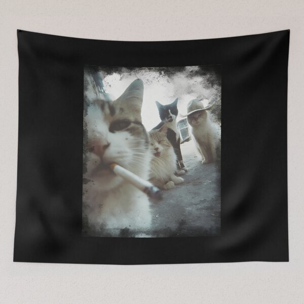 Item preview, Grungy Cats Smoking Cowboy Hat Retro Tee designed and sold by StranHabesre51.