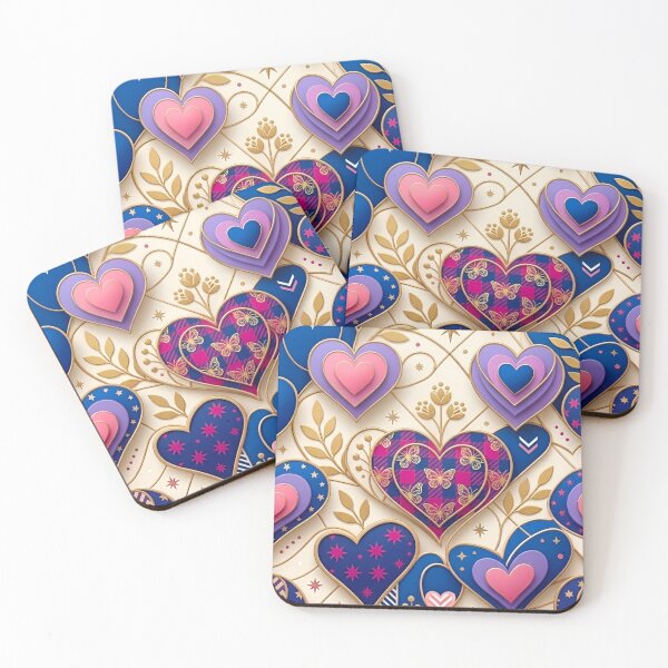 Item preview, Romantic Hearts with Golden Butterfly Accents designed and sold by Good Vibes .