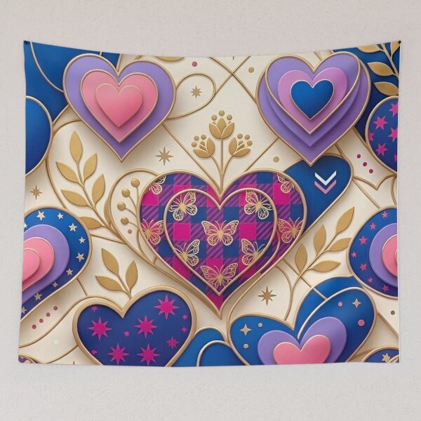 Item preview, Romantic Hearts with Golden Butterfly Accents designed and sold by Good Vibes .