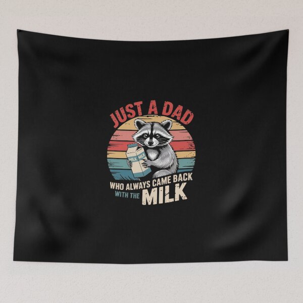 Item preview, Just A Dad Who Always Came Back With The Milk Funny Raccoon Vintage Sunset designed and sold by Zizo-DR44.