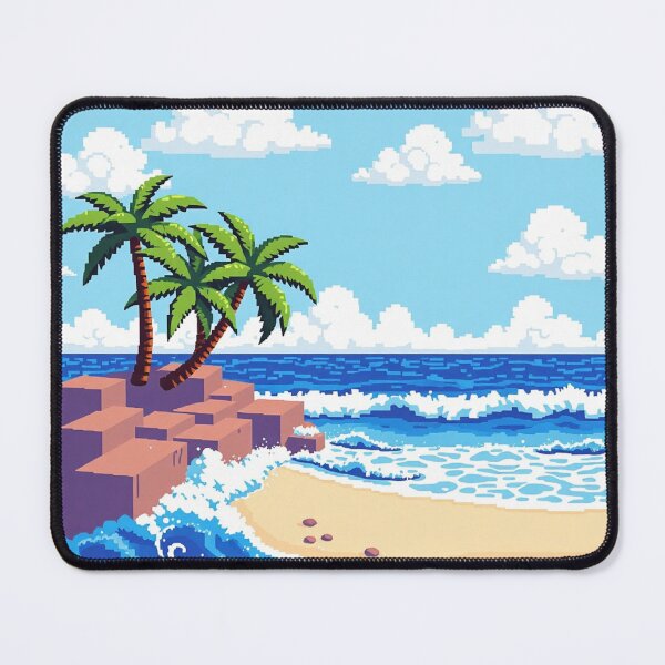 Item preview, Tropical Pixel Art Beach - Dream Island and Retro Palm Trees designed and sold by Tama-sirth.