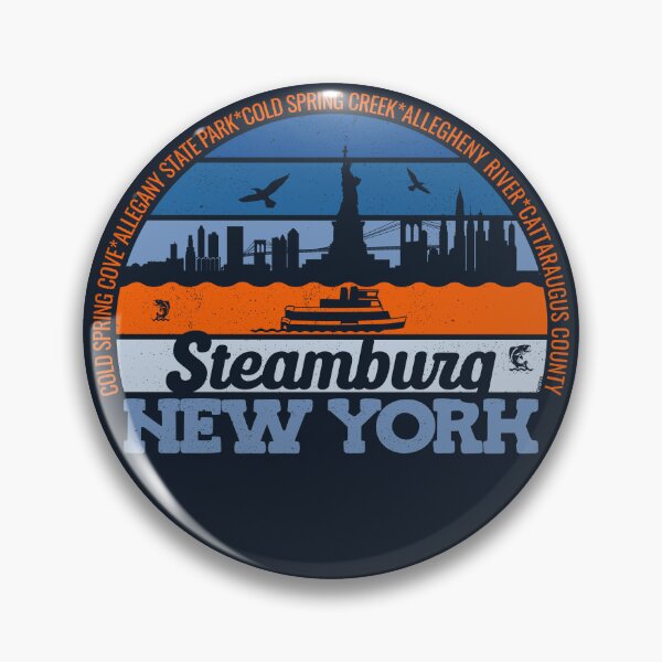 Item preview, Steamburg New York Sunset Retro Vintage Local Pride Logo designed and sold by CRHPOD20.