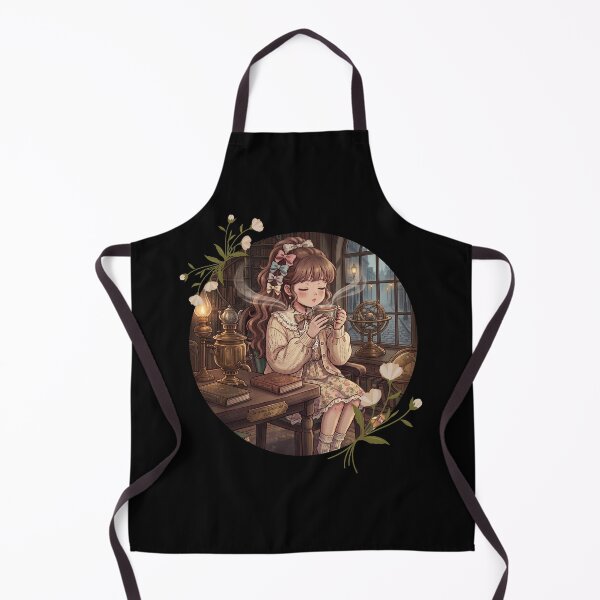 Item preview, Vintage Anime Girl Tea Time Dark Academia Aesthetic Gift for Book Lovers designed and sold by Im-Ara.