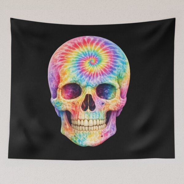 Item preview, Tie Dye Rainbow Skull designed and sold by jgvisualarts.