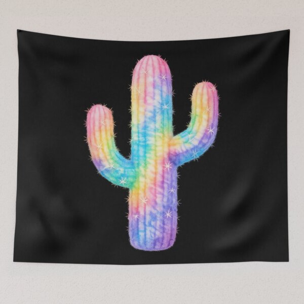Item preview, Rainbow Tie-Dye Watercolor Cactus designed and sold by jgvisualarts.