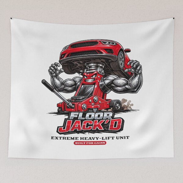 Item preview, Built for Gains – Jacked Floor Jack Art designed and sold by Automotive Art by Greg.