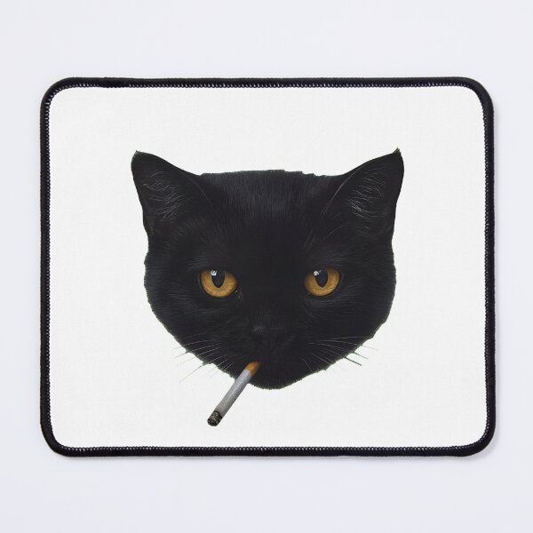 Item preview, Cool Black Cat Smoking Cigarette Portrait Tee designed and sold by StranHabesre51.