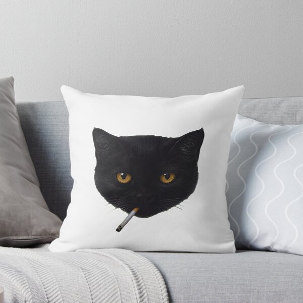 Item preview, Cool Black Cat Smoking Cigarette Portrait Tee designed and sold by StranHabesre51.