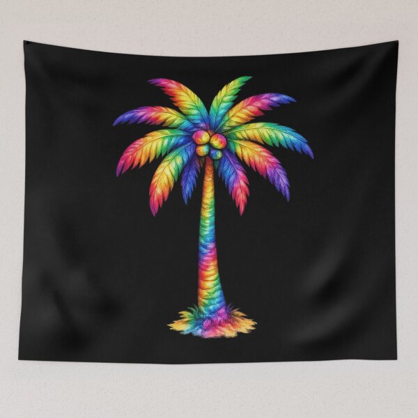 Item preview, Rainbow Tie-Dye Tropical Palm Tree designed and sold by jgvisualarts.