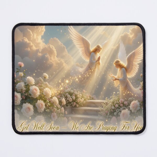 Item preview, Heavenly Angels Prayer Garden – Get Well Soon Fantasy Art designed and sold by DreamyWallVibes.