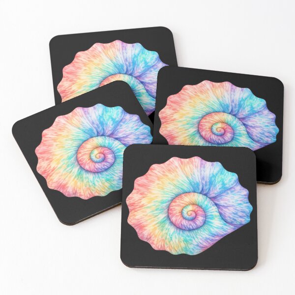 Item preview, Rainbow Tie-Dye Spiral Seashell designed and sold by jgvisualarts.