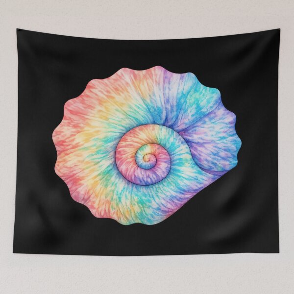 Item preview, Rainbow Tie-Dye Spiral Seashell designed and sold by jgvisualarts.