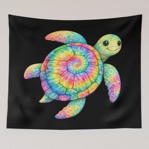 Item preview, Rainbow Tie-Dye Sea Turtle designed and sold by jgvisualarts.