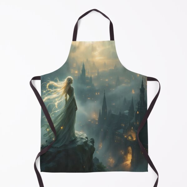 Item preview, Mystical Fantasy City Guardian – Ethereal Gothic Dreamscape designed and sold by DreamyWallVibes.