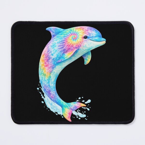 Item preview, Rainbow Tie-Dye Dolphin Splash designed and sold by jgvisualarts.