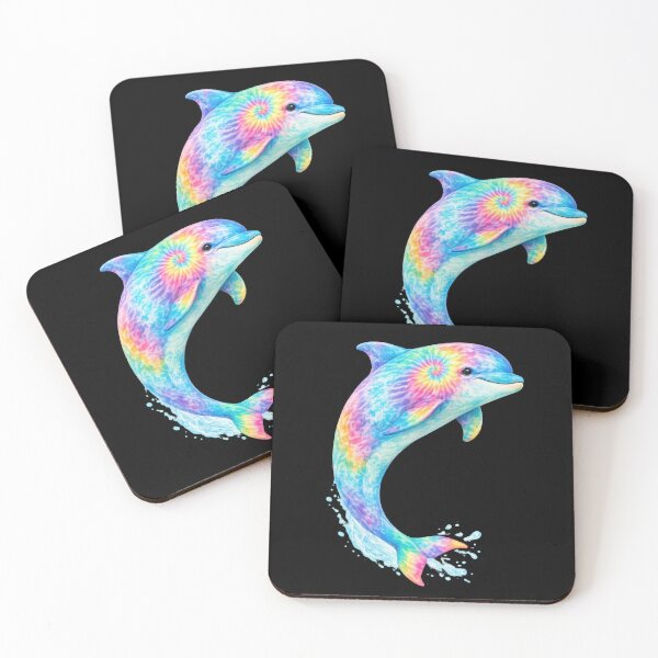 Item preview, Rainbow Tie-Dye Dolphin Splash designed and sold by jgvisualarts.