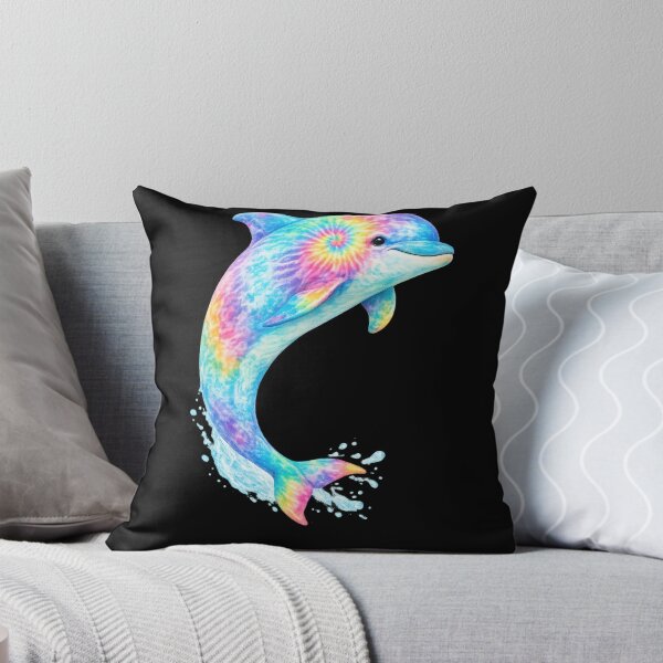 Item preview, Rainbow Tie-Dye Dolphin Splash designed and sold by jgvisualarts.