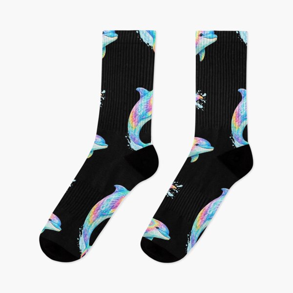 Item preview, Rainbow Tie-Dye Dolphin Splash designed and sold by jgvisualarts.