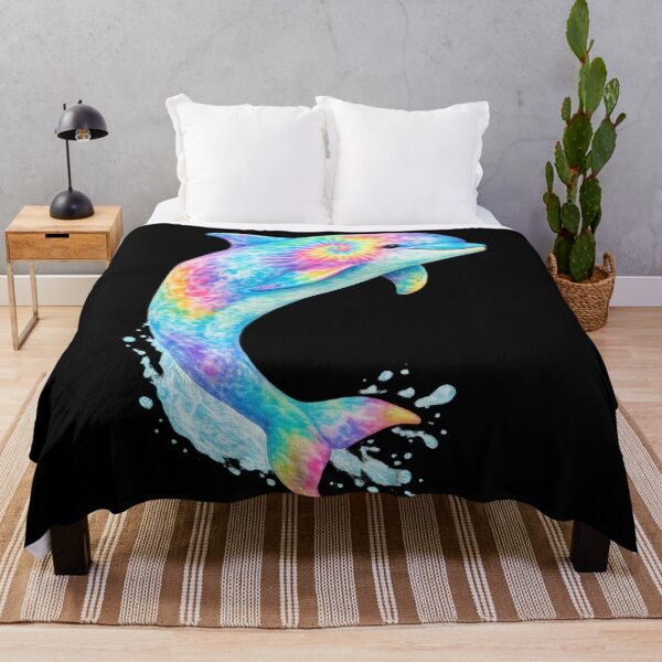 Item preview, Rainbow Tie-Dye Dolphin Splash designed and sold by jgvisualarts.