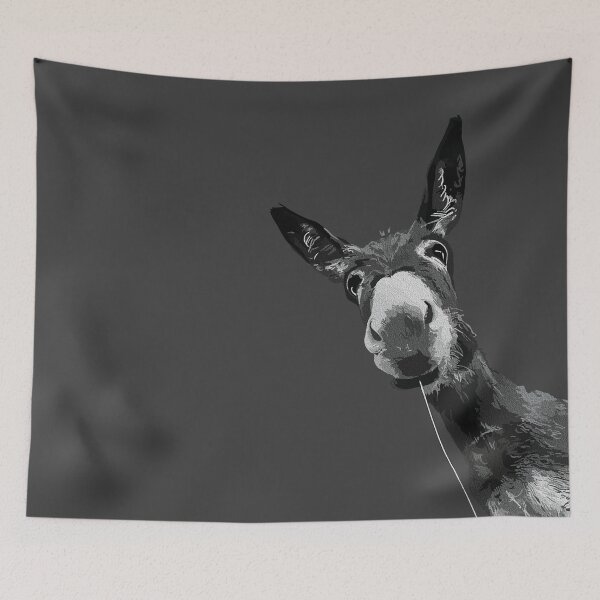 Item preview, Donkey Portrait Black White Art designed and sold by RamyGallery.