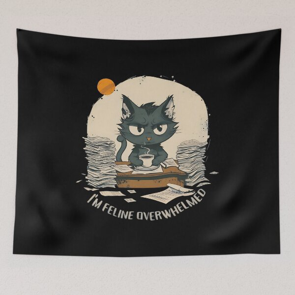 Item preview, Feline Overwhelmed Cat Stressed Coffee Shirt designed and sold by SoyLamderma.