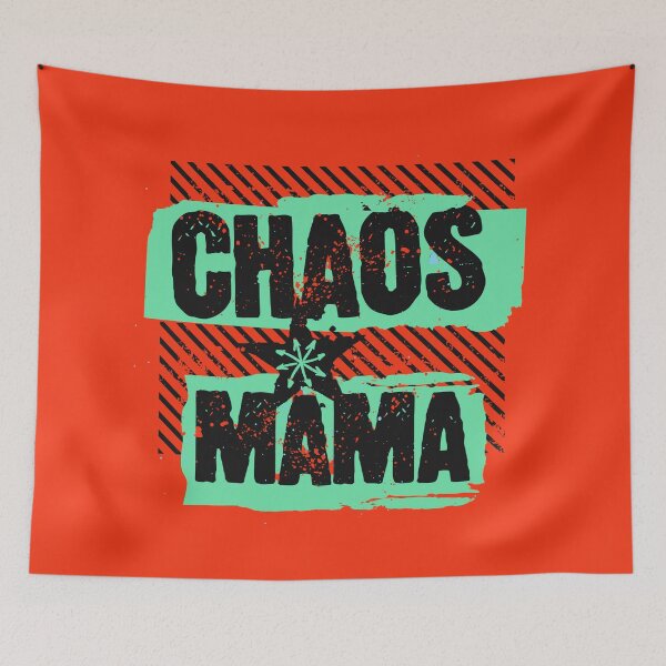 Item preview, Chaos Mama Edgy Skater Orange Turquoise designed and sold by TackyTime.