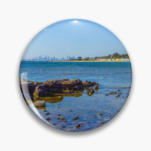 Item preview, A View to the Brighton Bath Huts and the Melbourne CBD designed and sold by Steven Jodoin.
