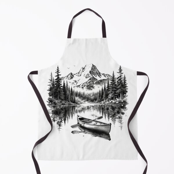 Item preview, Serene Mountain Lake Canoe Watercolor designed and sold by Exodoi.