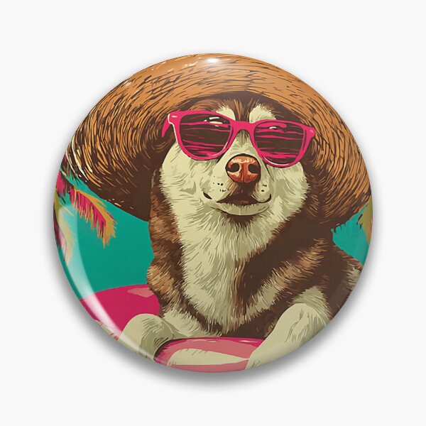 Item preview, Summer Husky with Sunglasses Cute Dog Tropical Pool Party designed and sold by Littermin.