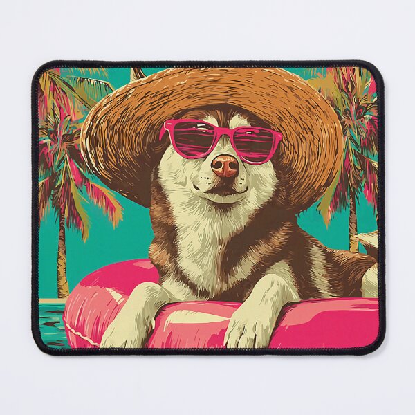 Item preview, Summer Husky with Sunglasses Cute Dog Tropical Pool Party designed and sold by Littermin.