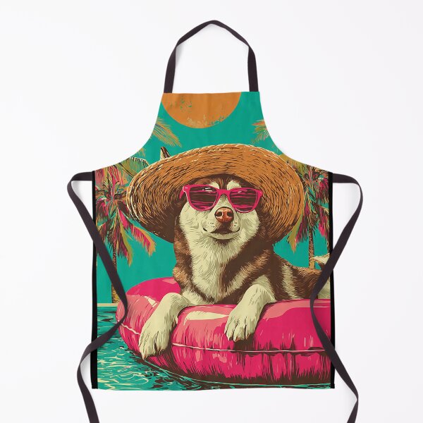 Item preview, Summer Husky with Sunglasses Cute Dog Tropical Pool Party designed and sold by Littermin.