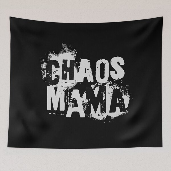 Item preview, Stencil Spray Paint Chaos Mama Black White Graffiti designed and sold by TackyTime.