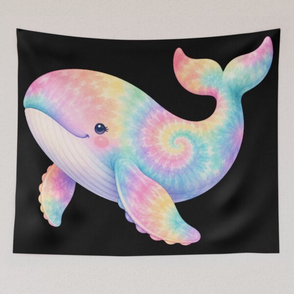 Item preview, Cute Rainbow Tie-Dye Whale designed and sold by jgvisualarts.